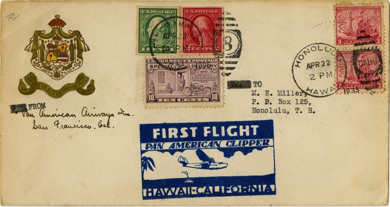 Images Airmail Flight Cover Pan American Airways First Pacific