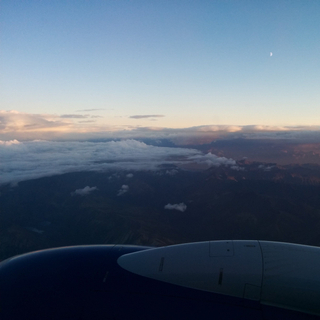 Clouds and moon over Anchorage, AK