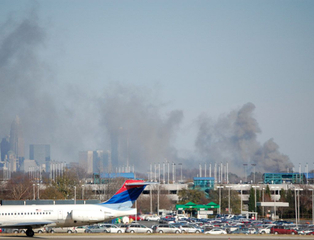 Smoke from a major fire south of Wilkinson Blvd. 3-8-09