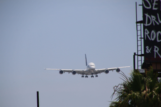 Lufthansa A380-800 Landing - Plane Watching at In-N-Out Burger near LAX (Los Angeles International Airport) - Tuesday June 21, 2016