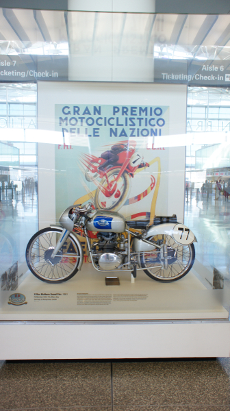 Image: Installation view of "Moto Bellissima: Italian Motorcycles from the 1950s and 1960s"