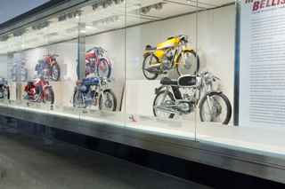 Image: Installation view of "Moto Bellissima: Italian Motorcycles from the 1950s and 1960s"
