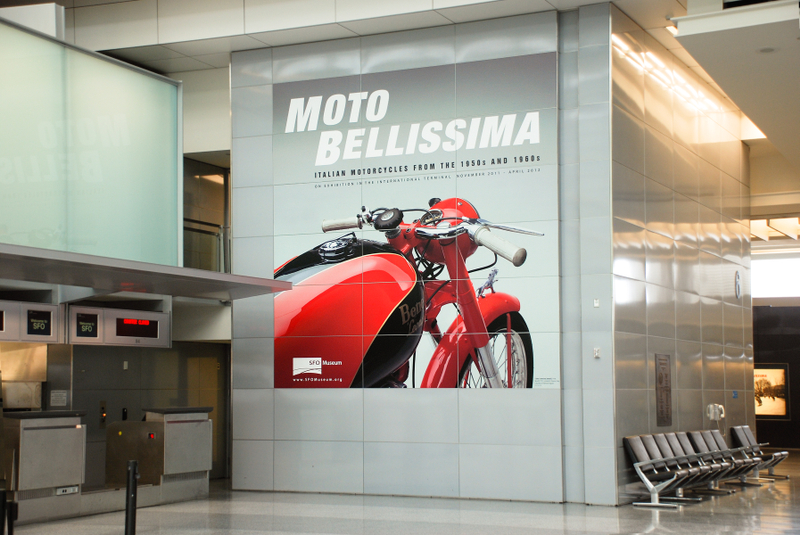 Image: Installation view of "Moto Bellissima: Italian Motorcycles from the 1950s and 1960s"