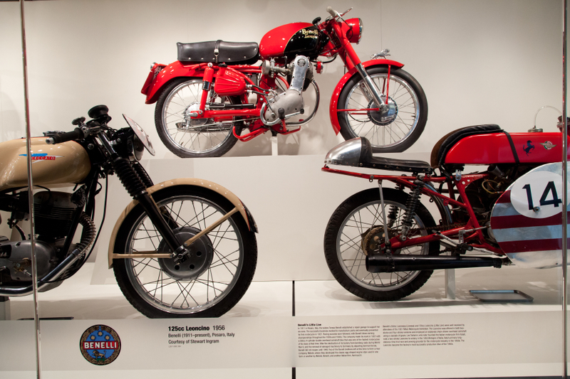 Image: Installation view of "Moto Bellissima: Italian Motorcycles from the 1950s and 1960s"