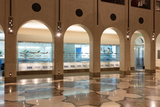 Image: Installation view of "Aviation Evolutions: The Jim Lund 1:72 Scale Model Airplane Collection"