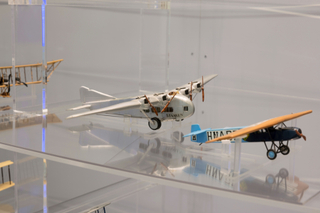 Installation view of "Aviation Evolutions: The Jim Lund 1:72 Scale Model Airplane Collection"