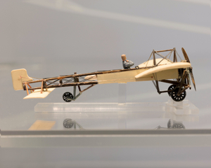 Image: Installation view of "Aviation Evolutions: The Jim Lund 1:72 Scale Model Airplane Collection"