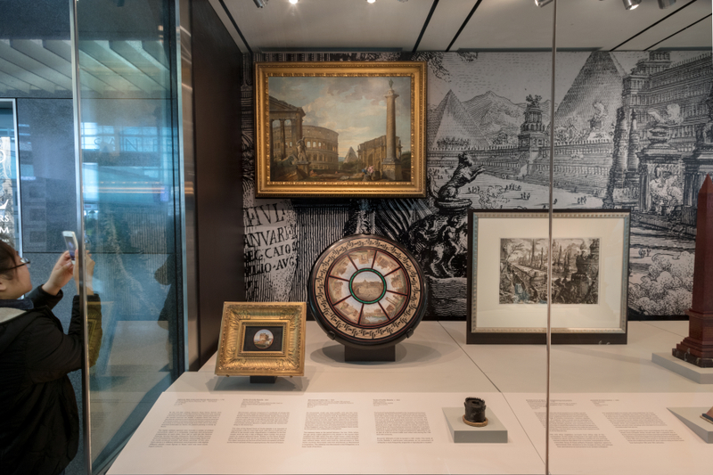 Image: Installation view of "All Roads Lead to Rome: 17th - 19th Century Architectural Models from the Collection of Piraneseum"