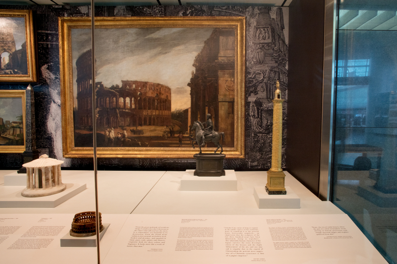 Image: Installation view of "All Roads Lead to Rome: 17th - 19th Century Architectural Models from the Collection of Piraneseum"