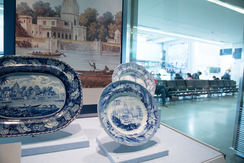 Image: Installation view of "From Print to Plate: Views of the East on Transferware"