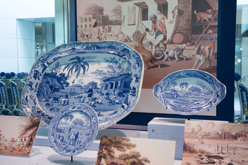 Image: Installation view of "From Print to Plate: Views of the East on Transferware"