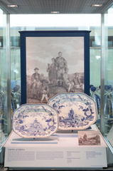 Image: Installation view of "From Print to Plate: Views of the East on Transferware"