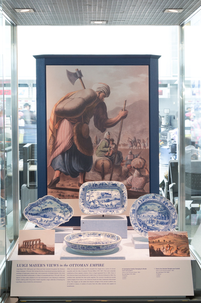 Image: Installation view of "From Print to Plate: Views of the East on Transferware"