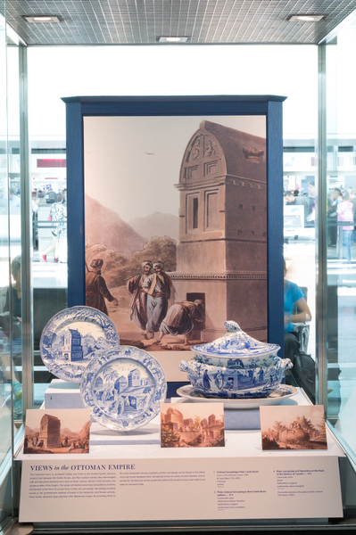 Image: Installation view of "From Print to Plate: Views of the East on Transferware"