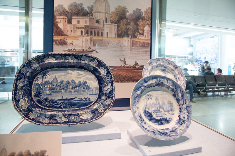 Image: Installation view of "From Print to Plate: Views of the East on Transferware"