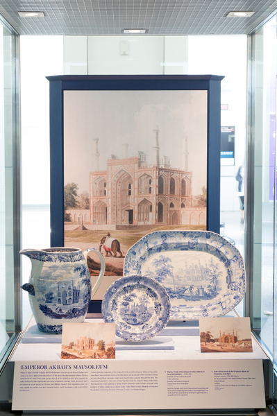 Image: Installation view of "From Print to Plate: Views of the East on Transferware"