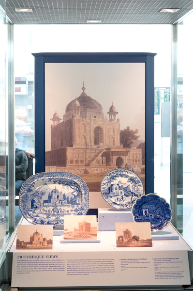 Image: Installation view of "From Print to Plate: Views of the East on Transferware"