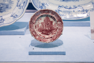 Image: Installation view of "From Print to Plate: Views of the East on Transferware"