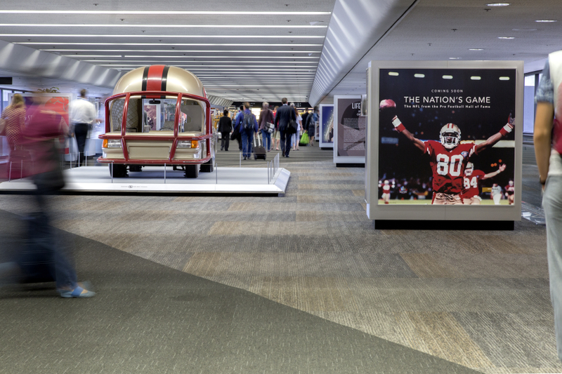 Image: Installation view of "The Nation’s Game: A History of the National Football League"
