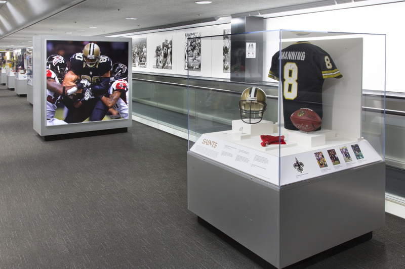 Image: Installation view of "The Nation’s Game: A History of the National Football League"