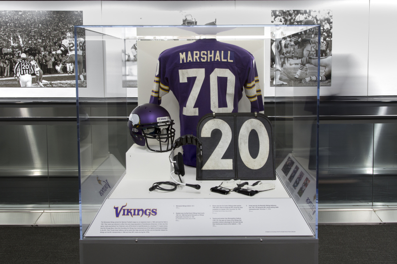 Image: Installation view of "The Nation’s Game: A History of the National Football League"