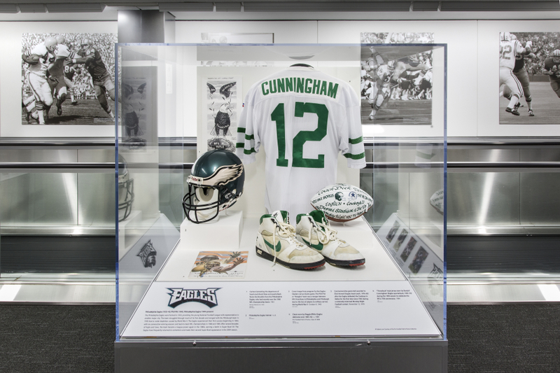 Image: Installation view of "The Nation’s Game: A History of the National Football League"