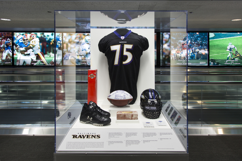 Image: Installation view of "The Nation’s Game: A History of the National Football League"