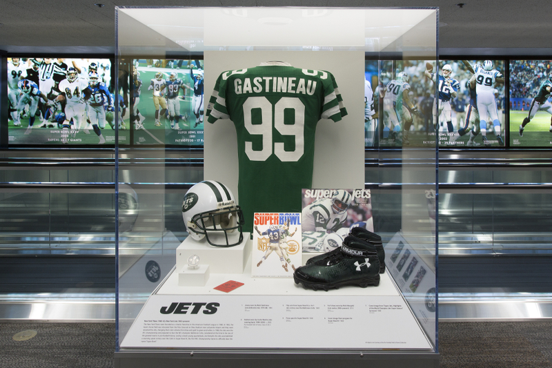 Image: Installation view of "The Nation’s Game: A History of the National Football League"
