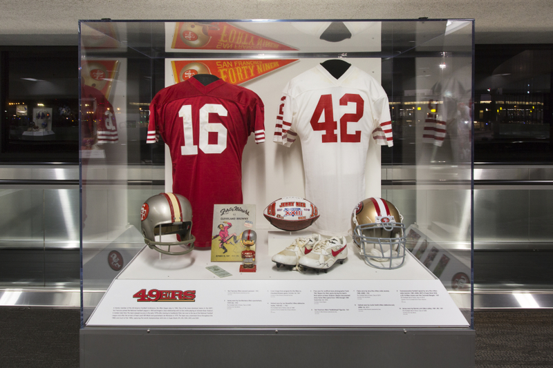 Image: Installation view of "The Nation’s Game: A History of the National Football League"