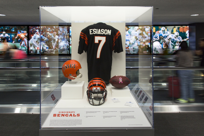 Image: Installation view of "The Nation’s Game: A History of the National Football League"