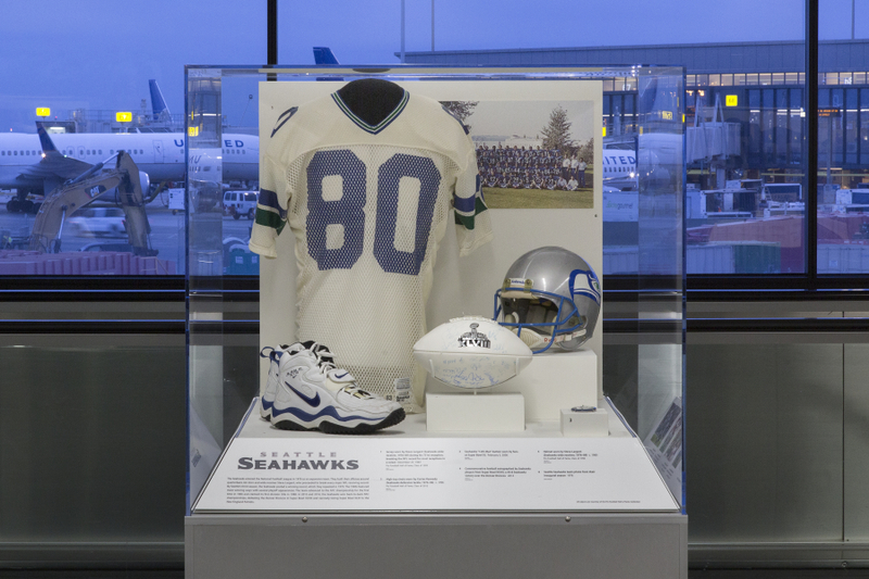 Image: Installation view of "The Nation’s Game: A History of the National Football League"