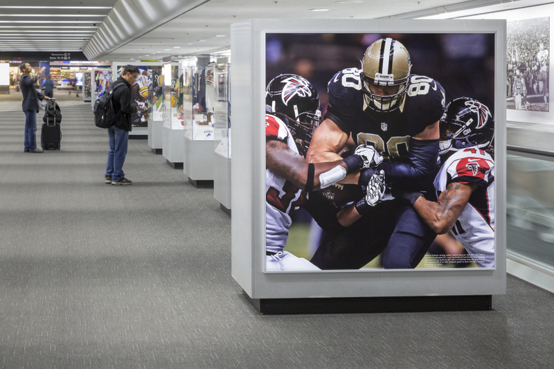 Image: Installation view of "The Nation’s Game: A History of the National Football League"