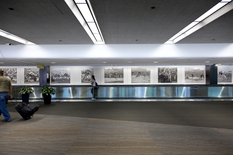 Image: Installation view of "The Nation’s Game: A History of the National Football League"