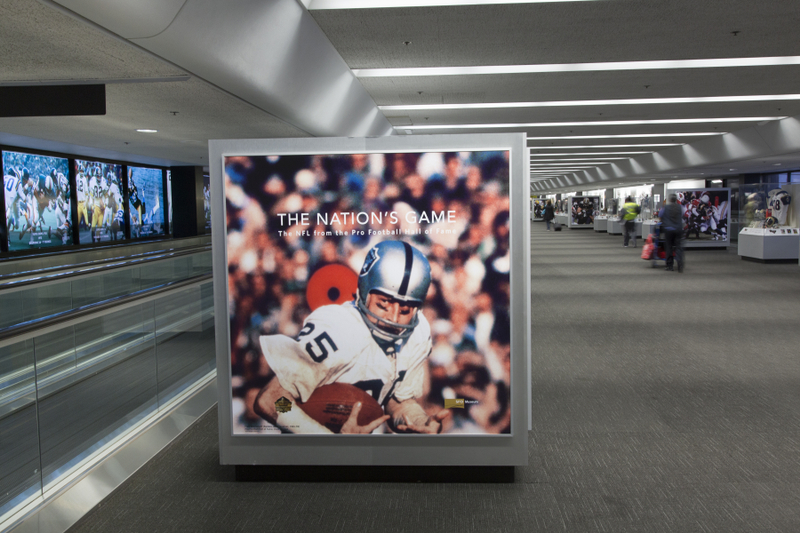 Image: Installation view of "The Nation’s Game: A History of the National Football League"