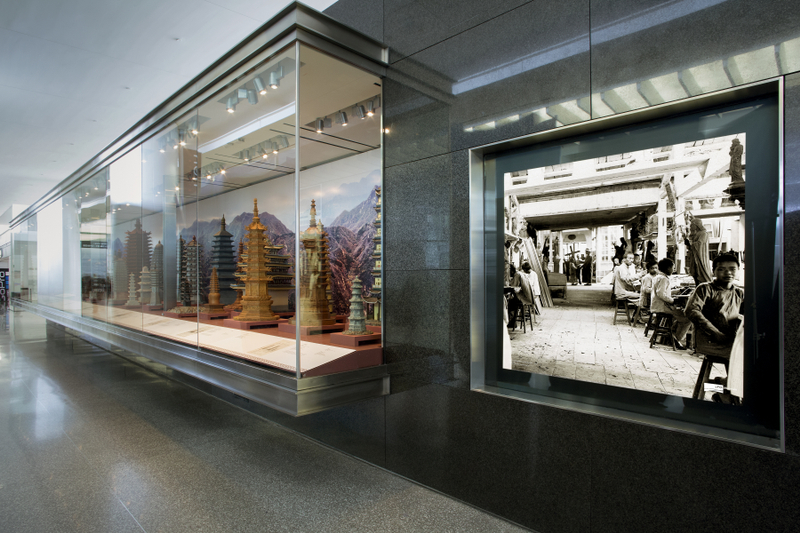 Image: Installation view of "The Tushanwan Pagodas: Models from the 1915 Panama-Pacific International Exposition"