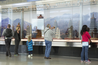 Image: Installation view of "The Tushanwan Pagodas: Models from the 1915 Panama-Pacific International Exposition"