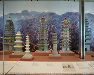 Image: Installation view of "The Tushanwan Pagodas: Models from the 1915 Panama-Pacific International Exposition"