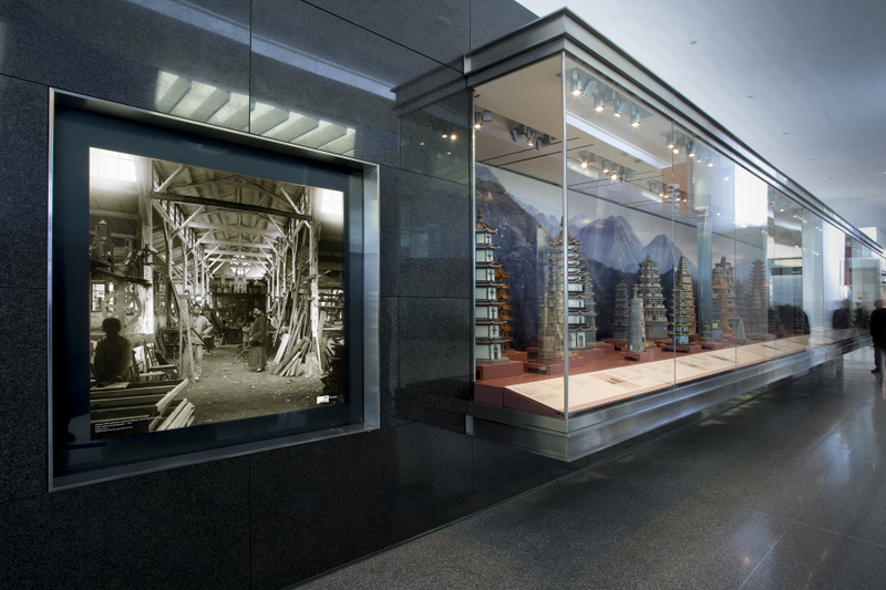 Image: Installation view of "The Tushanwan Pagodas: Models from the 1915 Panama-Pacific International Exposition"