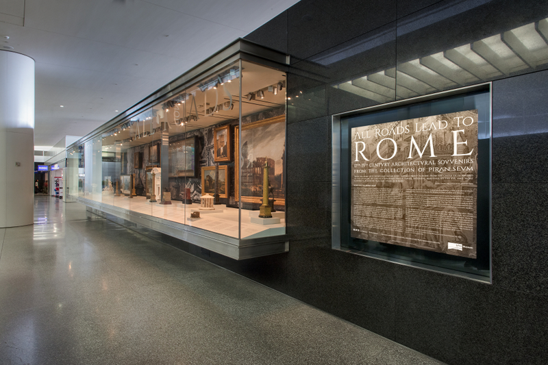 Image: Installation view of "All Roads Lead to Rome: 17th - 19th Century Architectural Models from the Collection of Piraneseum"