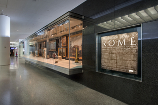 Image: Installation view of "All Roads Lead to Rome: 17th - 19th Century Architectural Models from the Collection of Piraneseum"