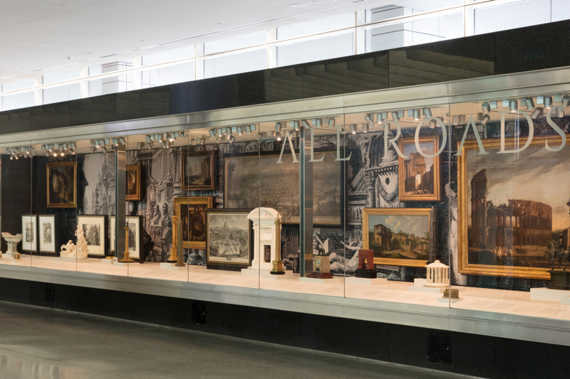 Image: Installation view of "All Roads Lead to Rome: 17th - 19th Century Architectural Models from the Collection of Piraneseum"