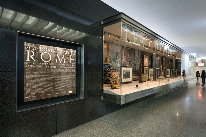 Image: Installation view of "All Roads Lead to Rome: 17th - 19th Century Architectural Models from the Collection of Piraneseum"