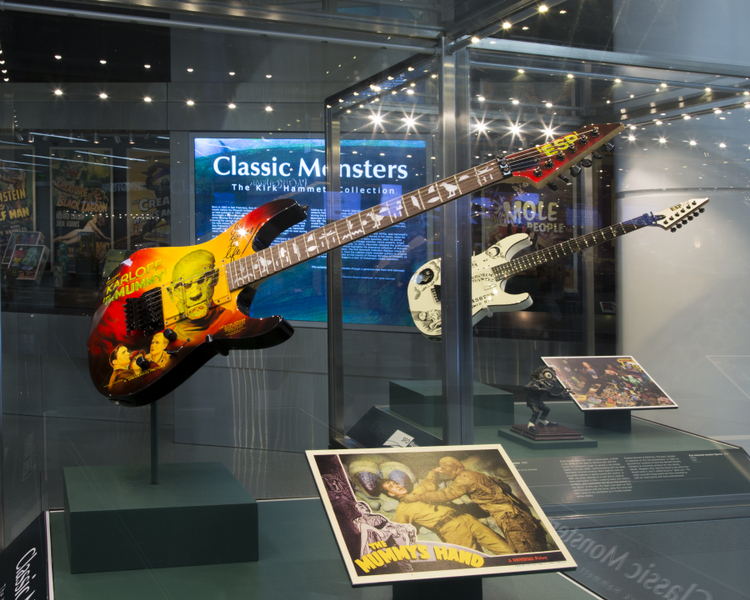 Image: Installation view of "Classic Monsters: The Kirk Hammett Collection"