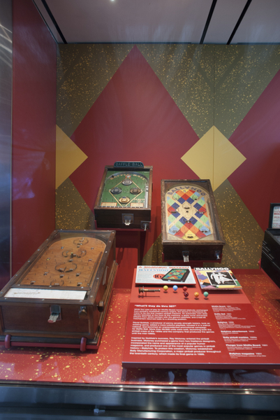 Image: Installation view of "Pinball! From Bagatelle to Rainbow and Flipper to Twilight Zone"