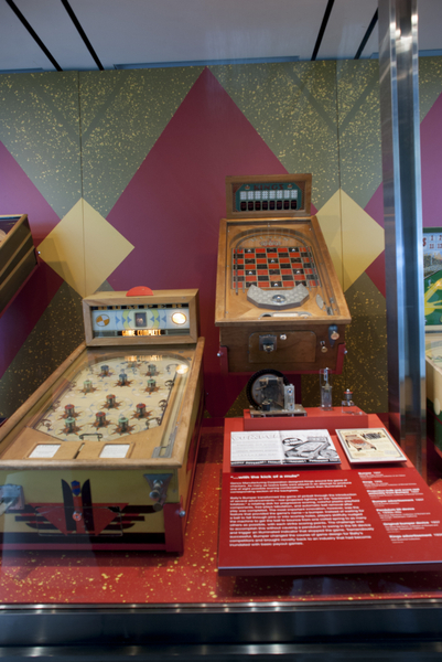 Image: Installation view of "Pinball! From Bagatelle to Rainbow and Flipper to Twilight Zone"