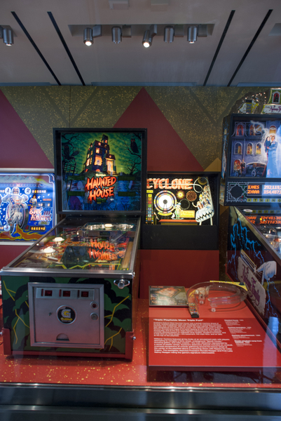 Image: Installation view of "Pinball! From Bagatelle to Rainbow and Flipper to Twilight Zone"
