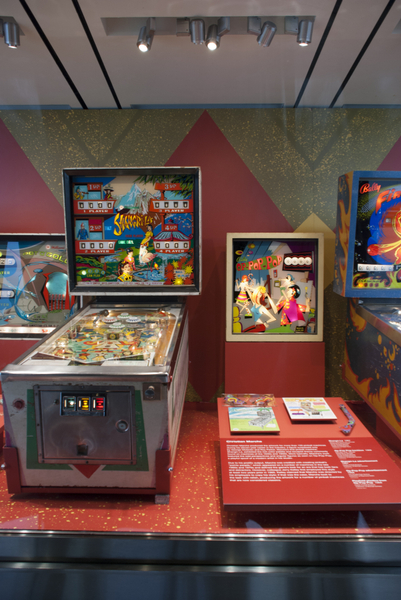 Image: Installation view of "Pinball! From Bagatelle to Rainbow and Flipper to Twilight Zone"