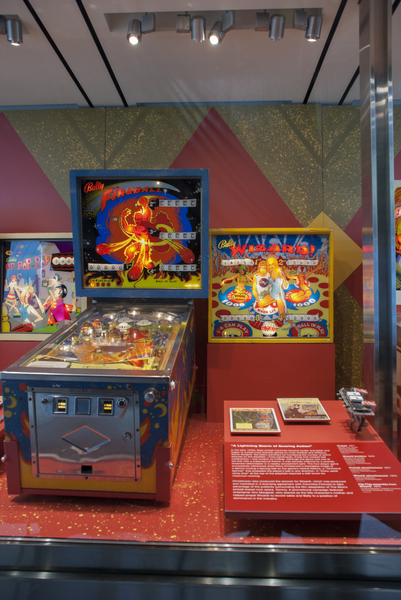 Image: Installation view of "Pinball! From Bagatelle to Rainbow and Flipper to Twilight Zone"