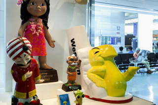 Image: Installation view of "A World of Characters: Advertising Icons from the Warren Dotz Collection"