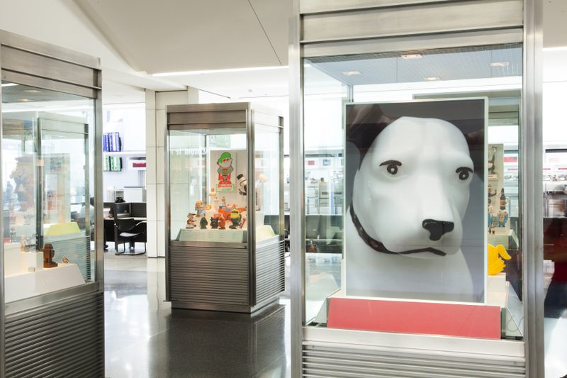 Image: Installation view of "A World of Characters: Advertising Icons from the Warren Dotz Collection"